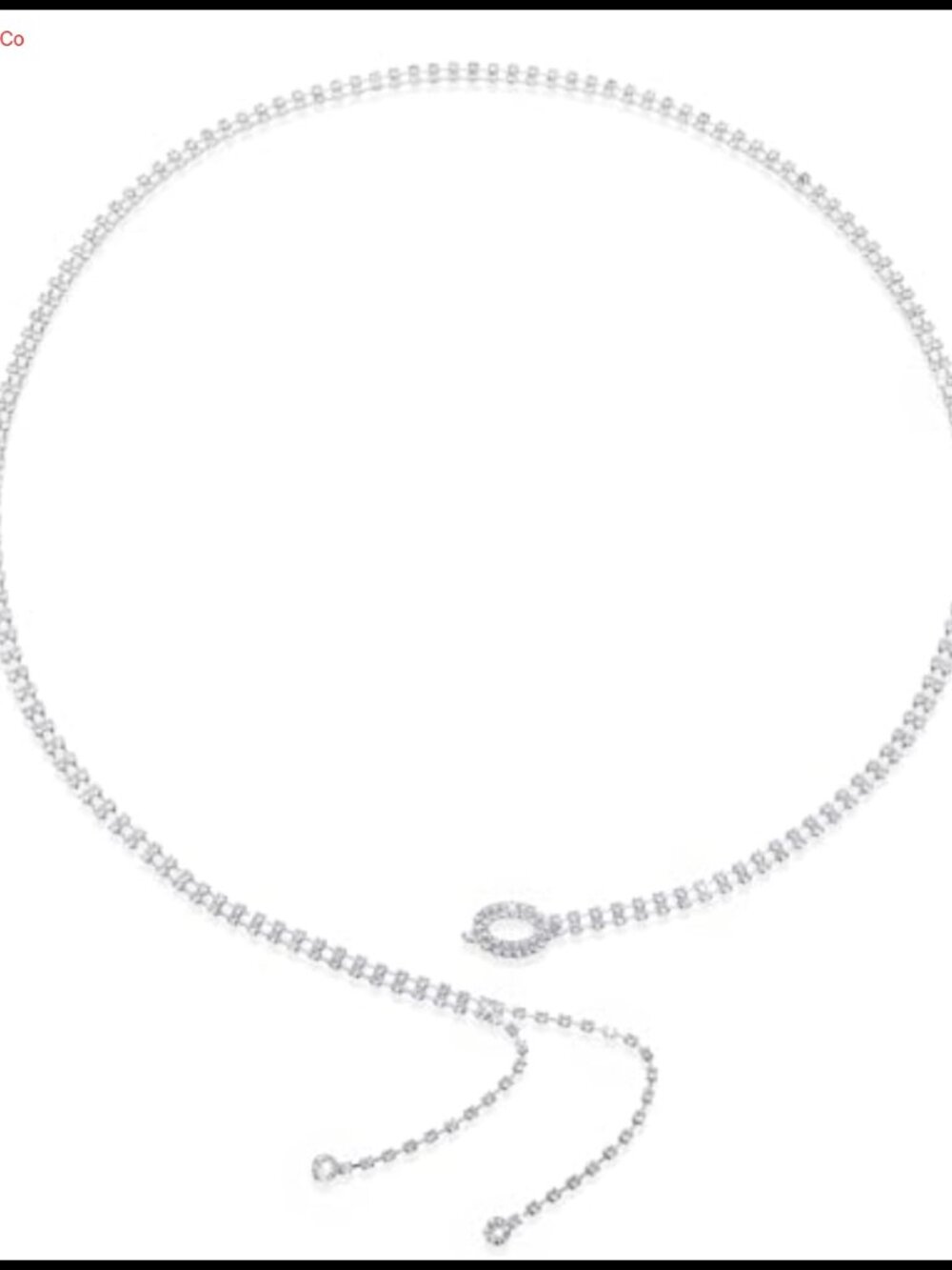 Rhinestone Crystal Chain Belt Sparkle Thin Silver Chain for Lady